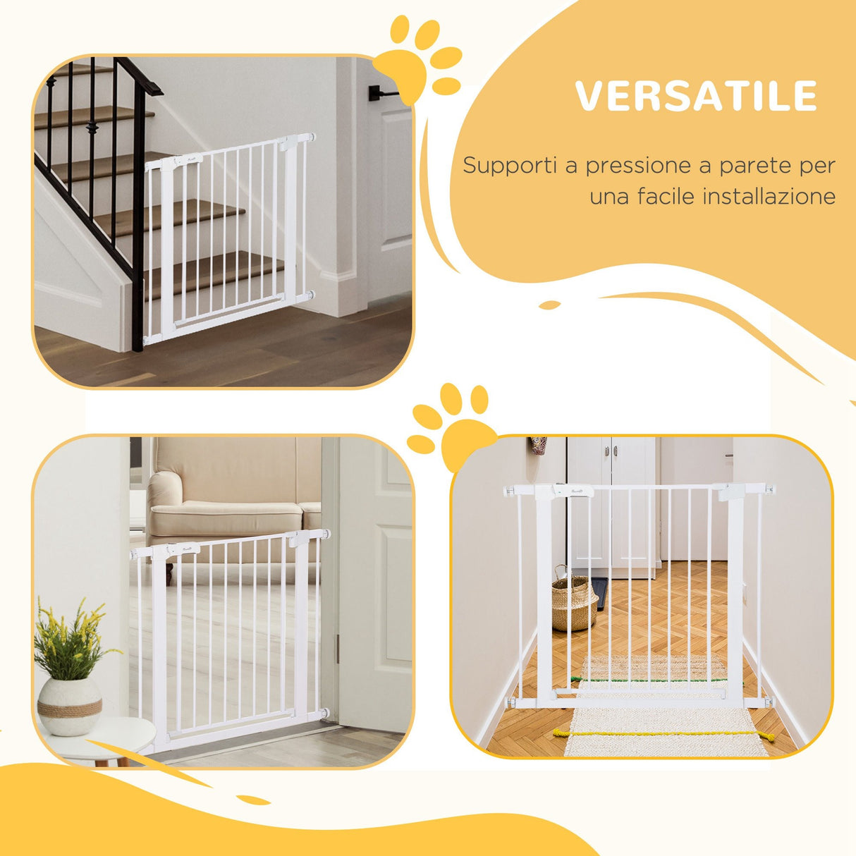 easycomfort easycomfort cancelletto di sicurezza per cani fissaggio a pressione larghezza regolabile 75 96cm