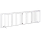easycomfort easycomfort cancellino per cani estensibile e pieghevole a 4 sezioni cancelletto di sicurezza in legno di pino 204x30x61cm bianco