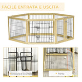 easycomfort box per cani recinto per animali 6 pannelli con porta e doppi fermi 70x62cm