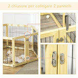 easycomfort box per cani recinto per animali 6 pannelli con porta e doppi fermi 70x62cm
