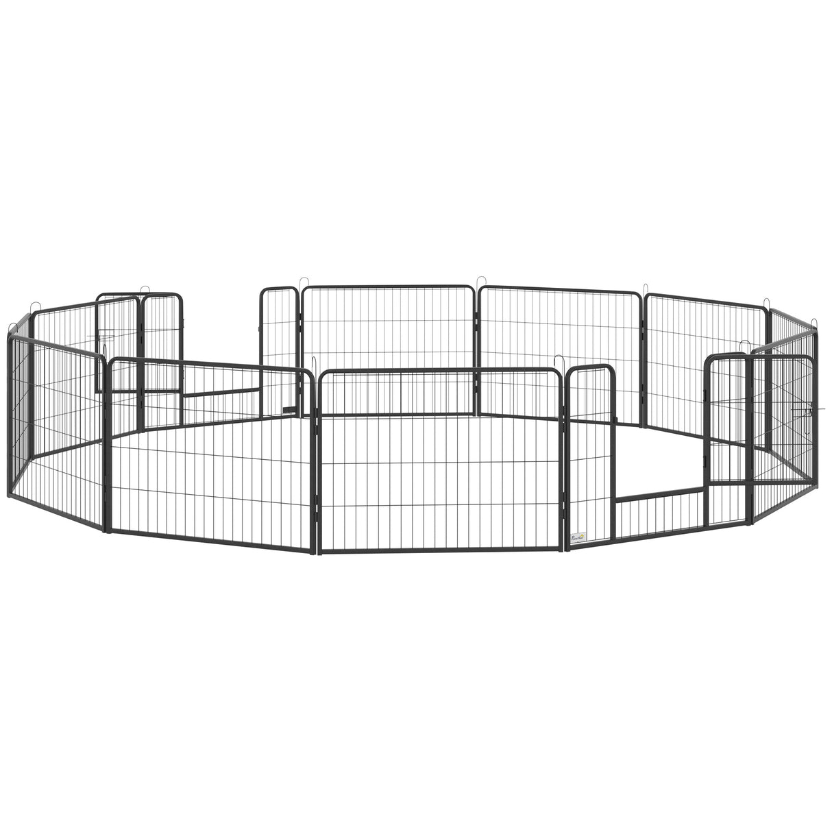 easycomfort recinto per cani e animali domestici con 12 pannelli modulabili in acciaio e 2 ingressi 80x1.5x60cm nero