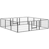 easycomfort recinto per cani e animali domestici con 12 pannelli modulabili in acciaio e 2 ingressi 80x1.5x60cm nero