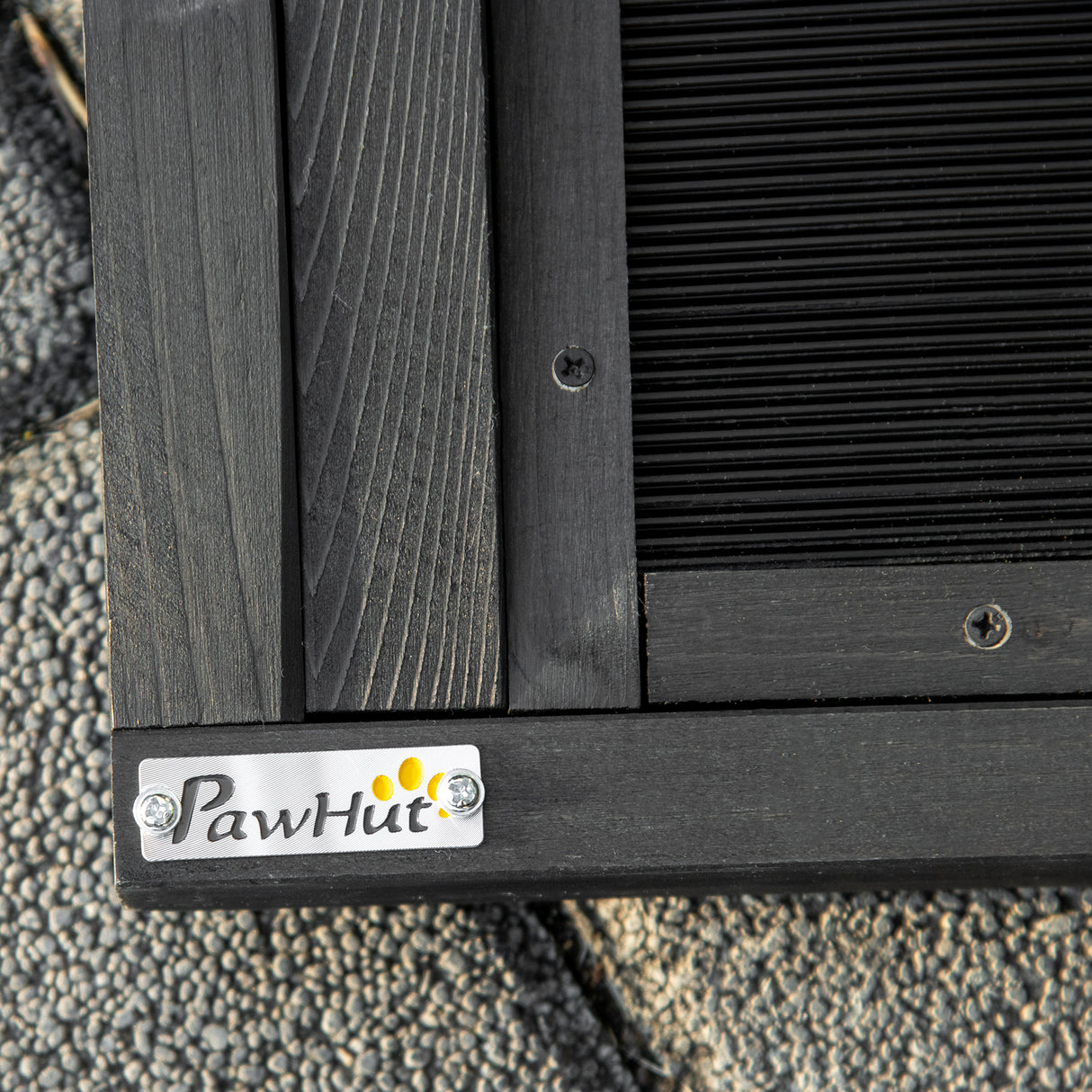 easycomfort rampa per cani pieghevole antiscivolo in legno con maniglia laterale 43x165x6.5 cm nero