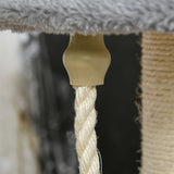 easycomfort easycomfort albero per gatti a 3 livelli in peluche sisal naturale grigio 40x65cm