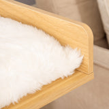 easycomfort easycomfort casetta per gatti con pali tiragraffi in sisal cuscini lavabili e pallina 35x35x81cm quercia