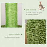 easycomfort easycomfort albero tiragraffi per gatti fino 4 5kg a forma di cactus con palline e cuccia 60x35x78cm verde