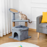 easycomfort easycomfort tiragraffi per gatti con pali in juta casetta e cuscino rivestimento peluche altezza 84cm grigio