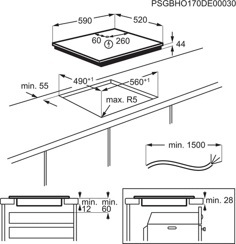 electrolux piano a induzione electrolux serie 300 lil61443bw 4 fuochi l59xp52 vetroceramica bianco ean 7332543776733