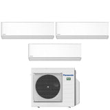 Climatizzatore Condizionatore Panasonic Trial Split Inverter serie ETHEREA WHITE 9+12+12 con CU-3Z68TBE R-32 Wi-Fi Integrato Colore Bianco 9000+12000+12000