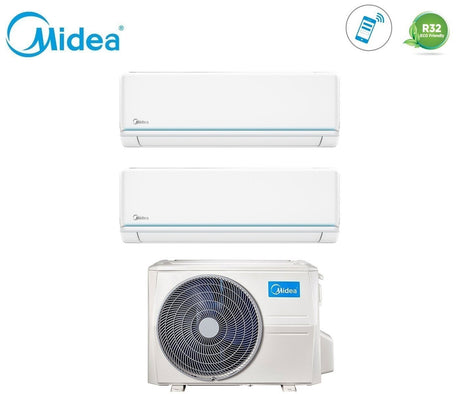 climatizzatore condizionatore midea dual split inverter serie evolution 12_12 con m2od 18hfn8 q r 32 wi fi optional 12000_12000