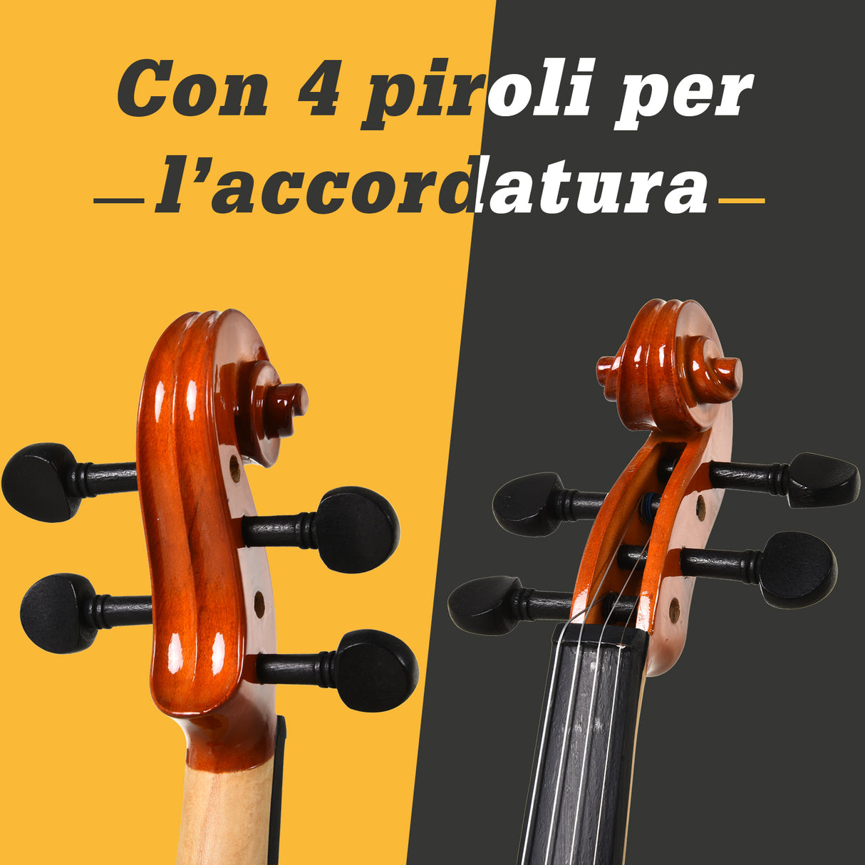 easycomfort easycomfort violino 44 per adulti con accessori inclusi custodia archetto corde ponticello accordatore 58 5 x 21 5 x 7cm