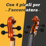 easycomfort easycomfort violino 44 per adulti con accessori inclusi custodia archetto corde ponticello accordatore 58 5 x 21 5 x 7cm