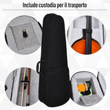 easycomfort easycomfort violino 44 per adulti con accessori inclusi custodia archetto corde ponticello accordatore 58 5 x 21 5 x 7cm