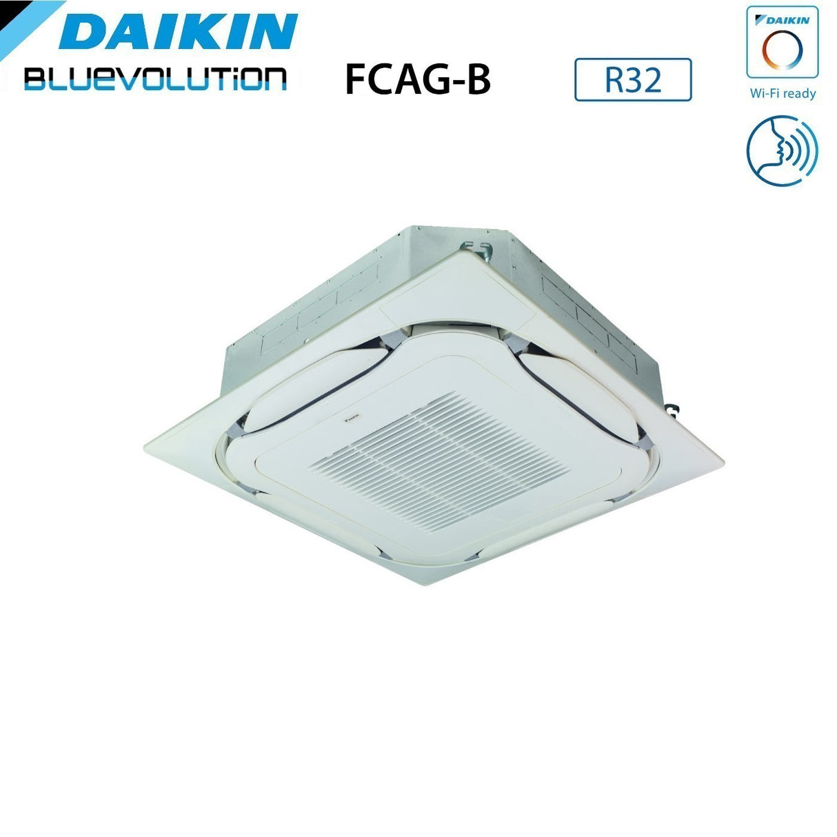 climatizzatore condizionatore daikin bluevolution a cassetta round flow 12000 btu fcag35a r 32 wi fi optional con comando a filo e griglia garanzia italiana