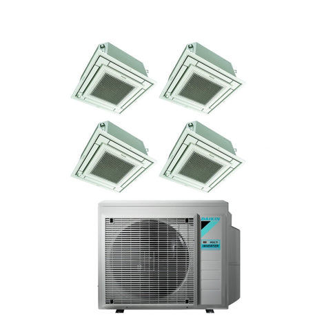 daikin condizionatore daikin bluevolution inverter quadri split a cassetta ffa a 9999 con 4mxm80a r 32 wi fi optional con griglia bianca inclusa 9000900090009000 garanzia italiana