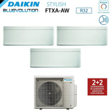 Climatizzatore Condizionatore Daikin Bluevolution Trial Split Inverter serie STYLISH WHITE 5+7+12 con 3MXM52N R-32 Wi-Fi Integrato 5000+7000+12000 Colore Bianco - Garanzia Italiana