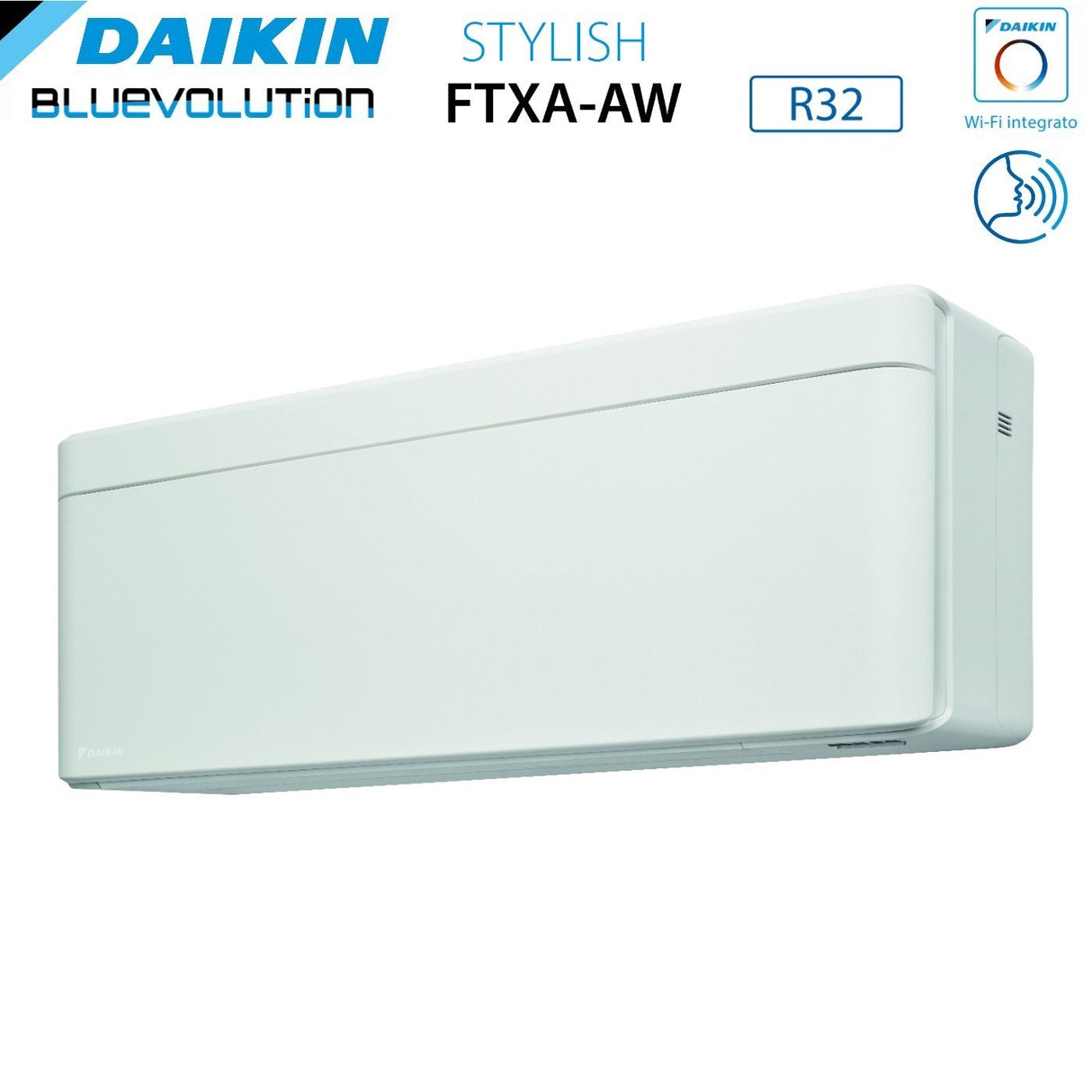 Unità Interna a Parete Daikin Bluevolution serie STYLISH WHITE 12000 Btu FTXA35AW R-32 Wi-Fi Integrato Colore Bianco