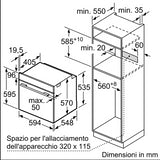 bosch forno elettrico ventilato bosch hba534bs0 71 litri classe a a595xl594xp548 pulizia ecoclean cottura hotair 3d inox ean 4242005030088