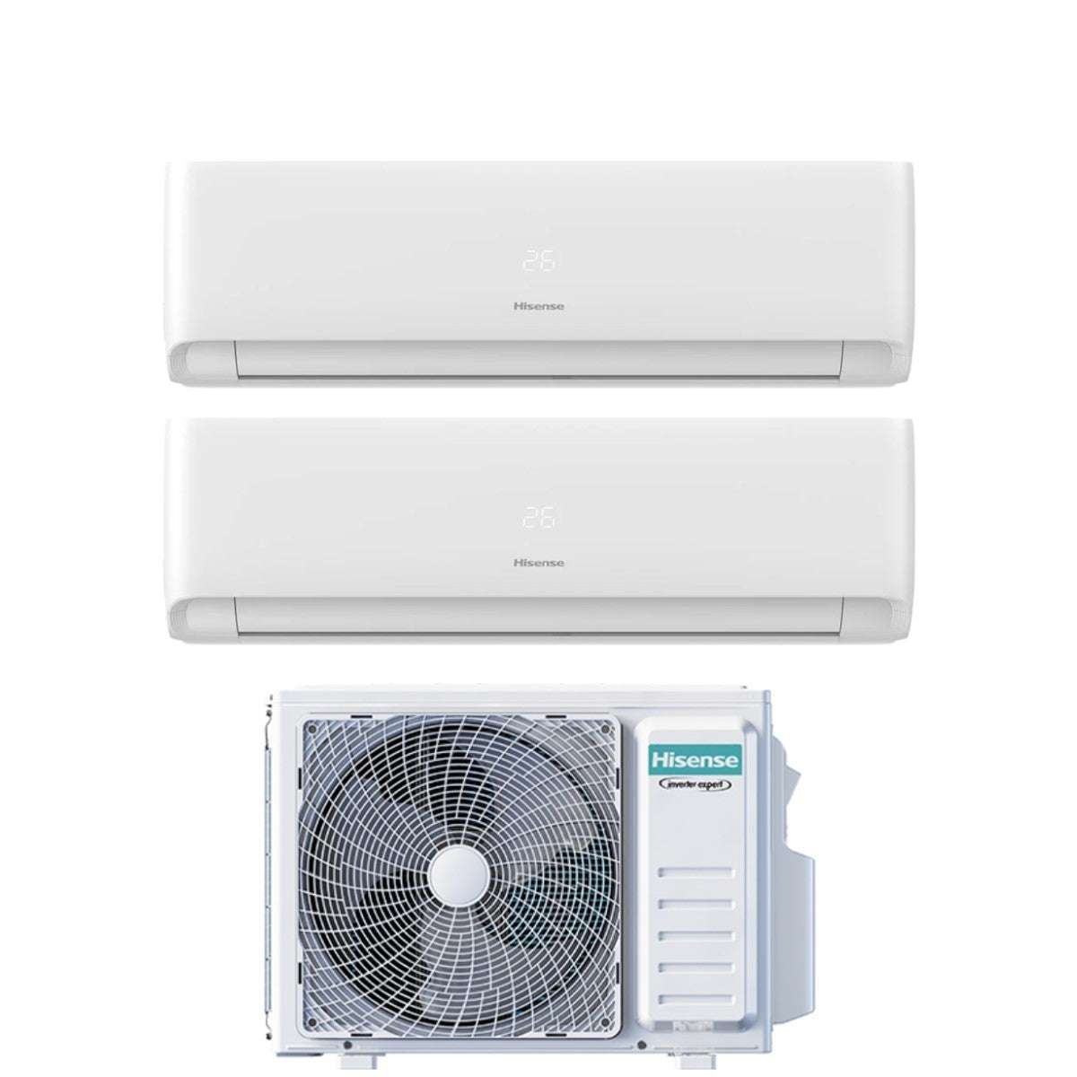 Climatizzatore Condizionatore Hisense Dual Split Inverter serie ECOSENSE 12+12 con 2AMW52U4RXC R-32 Wi-Fi Integrato 12000+12000