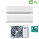 Climatizzatore Condizionatore Hisense Dual Split Inverter serie ECOSENSE 9+12 con 2AMW52U4RXC R-32 Wi-Fi Integrato 9000+12000