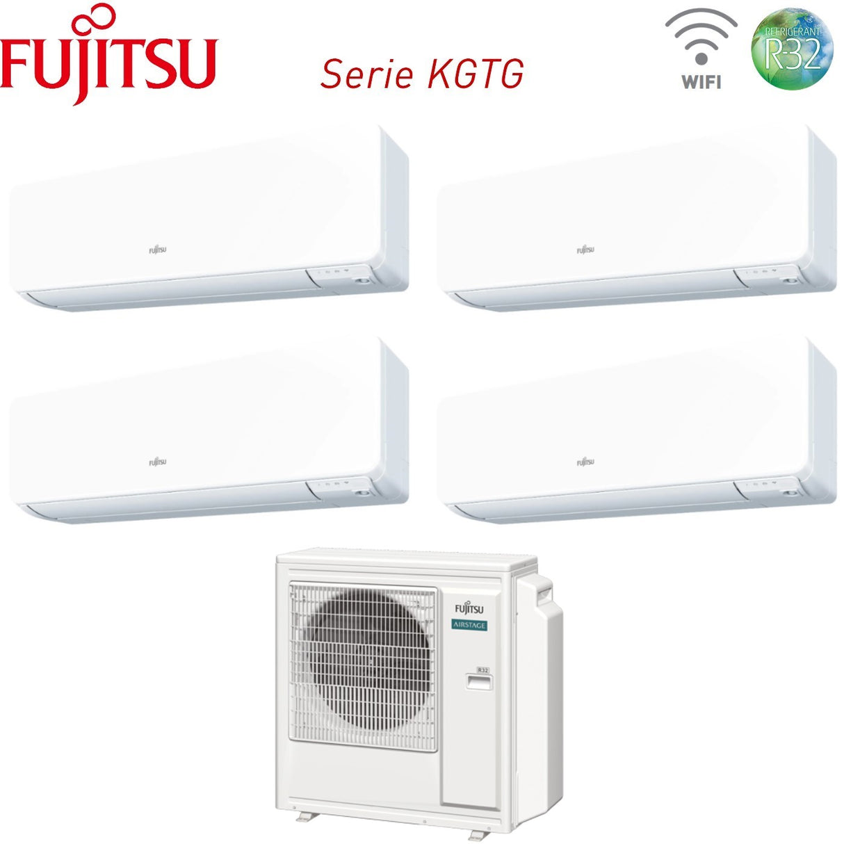 climatizzatore condizionatore fujitsu quadri split inverter serie kg 7_9_12_14 con aoyg30kbta4 r 32 wi fi integrato 7000_9000_12000_14000