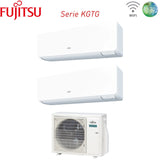 climatizzatore condizionatore fujitsu dual split inverter serie kg 9_12 con aoyg18kbta2 r 32 wi fi integrato 9000_12000