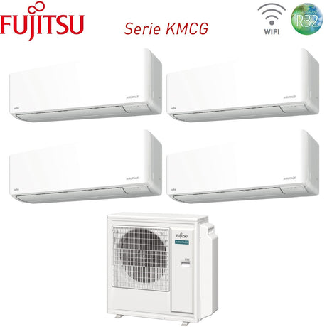 climatizzatore condizionatore fujitsu quadri split inverter serie km 7_12_12_12 con aoyg30kbta4 r 32 wi fi integrato 7000_12000_12000_12000