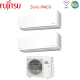climatizzatore condizionatore fujitsu dual split inverter serie km 7_14 con aoyg18kbta2 r 32 wi fi integrato 7000_14000