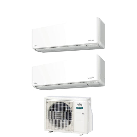 climatizzatore condizionatore fujitsu dual split inverter serie km 7_9 con aoyg18kbta2 r 32 wi fi integrato 7000_9000