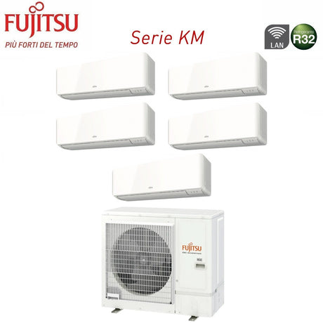 climatizzatore condizionatore fujitsu penta split inverter serie km 9_9_12_12_12 con aoyg36kbta5 r 32 wi fi integrato 9000_9000_12000_12000_12000