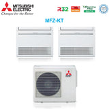 climatizzatore condizionatore mitsubishi electric pavimento dual split inverter serie mfz kt 12_12 con mxz 3f68vf r 32 wi fi optional con telecomando incluso 12000_12000