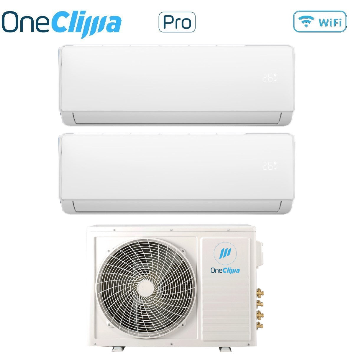 oneclima climatizzatore condizionatore oneclima dual split inverter serie pro 1218 con mlt27x3y24 r 32 wi fi optional 1200018000