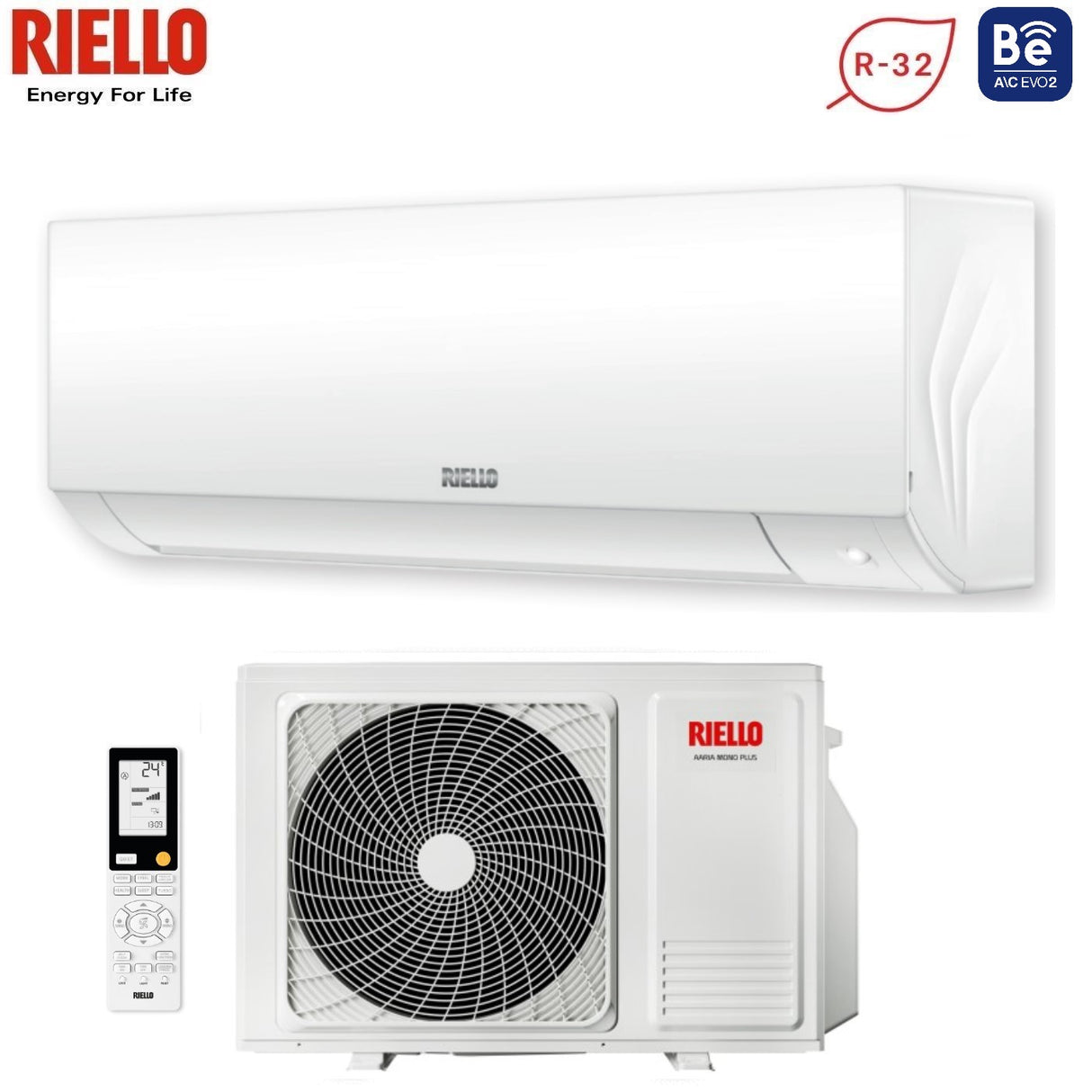 RIELLO INVERTER AIR CONDITIONER AARIA MONO PLUS series 9000 BTU AMW25 PLUS R32 Wi-Fi OPTIONAL