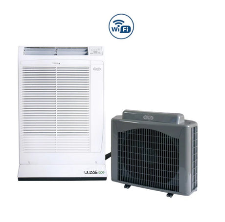 argo climatizzatore condizionatore split a pavimento con valigetta unita esterna argo ulisse eco 35 kw wi fi integrato