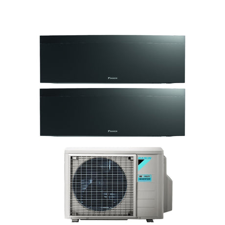 climatizzatore condizionatore daikin bluevolution dual split inverter serie emura black iii 7_15 con 2mxm68n r 32 wi fi integrato 7000_15000 colore nero garanzia italiana