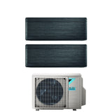 climatizzatore condizionatore daikin bluevolution dual split inverter serie stylish real blackwood 9_12 con 2mxm40m n r 32 wi fi integrato 9000_12000 colore legno nero garanzia italiana