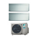 climatizzatore condizionatore daikin bluevolution dual split inverter serie stylish total silver 5_18 con 2mxm50m9 n r 32 wi fi integrato 5000_18000 colore grigio garanzia italiana