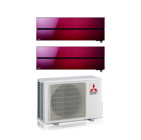 climatizzatore condizionatore mitsubishi electric dual split inverter serie kirigamine style msz ln 12_12 con mxz 2f53vf ruby red wi fi r 32 12000_12000 rosso new 2018