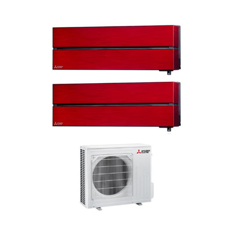 climatizzatore condizionatore mitsubishi electric dual split inverter serie kirigamine style msz ln 9_9 con mxz 2f53vf ruby red wi fi r 32 9000_9000 rosso new 2018
