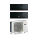 climatizzatore condizionatore mitsubishi electric dual split inverter serie kirigamine zen black msz ef 9_9 con mxz 2f53vf black r 32 wi fi integrato colore nero 9000_9000