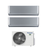 climatizzatore condizionatore panasonic dual split inverter serie etherea silver 9_9 con cu 2z41tbe r 32 wi fi optional 9000_9000 argento new 2018