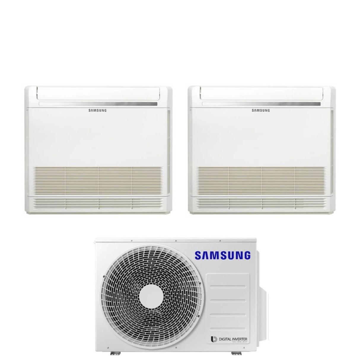 climatizzatore condizionatore samsung dual split console inverter 9_12 con aj050ncj r 32 wi fi optional 9000_12000 con comando wireless incluso novita