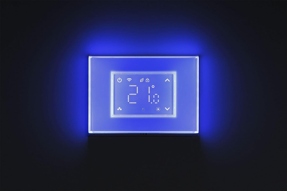 cronotermostato smart beghelli dom e con display touch e placca luminosa wi fi