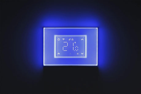 cronotermostato smart beghelli dom e con display touch e placca luminosa wi fi