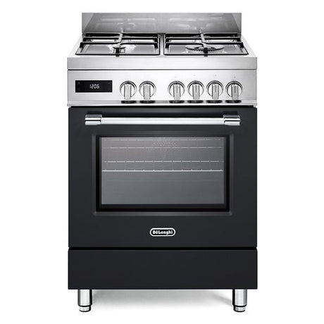 de longhi cucina forno a gas pro 66mal 4 fuochi 74 l classe a a857l60p60 cm wi fi acciaio inox e nero ean 8024651215110