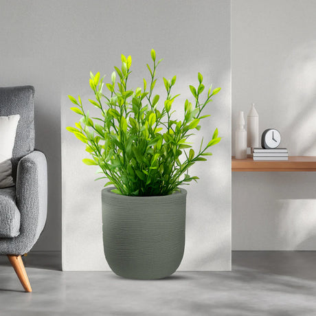 divina garden vaso in resina da esterno interno per piante cilindro di design d 35x34h raffaello verde