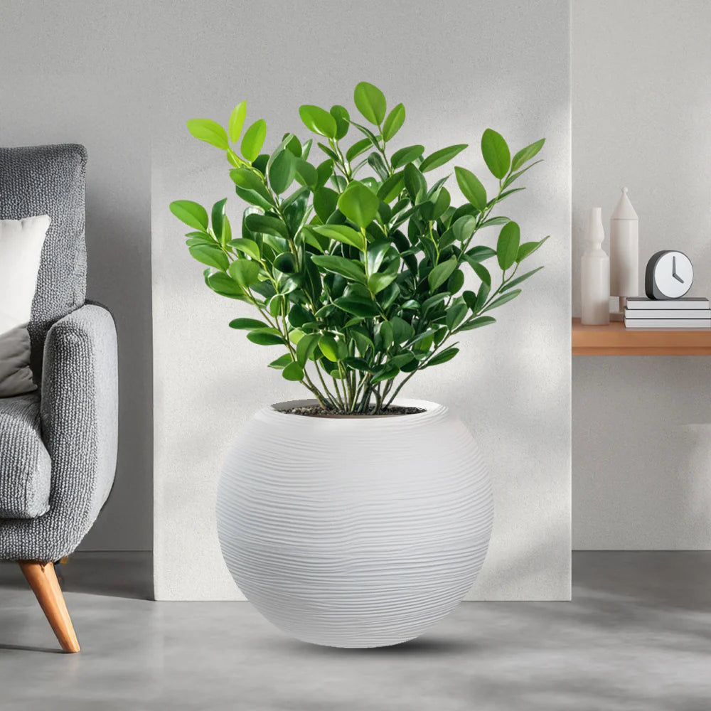 divina garden vaso in resina da esterno interno per piante tondo a sfera di design d 40x33h botticelli bianco ean 8056157808961