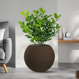 divina garden vaso in resina da esterno interno per piante tondo a sfera di design d 40x33h botticelli marrone ean 8056157808992