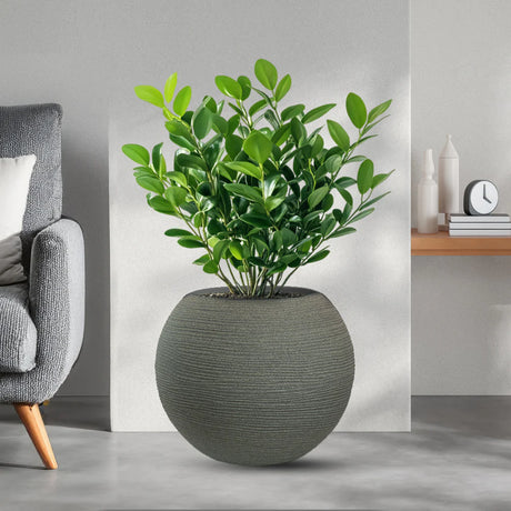 divina garden vaso in resina da esterno interno per piante tondo a sfera di design d 40x33h botticelli verde ean 8056157808985