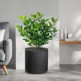 divina garden vaso in resina da esterno interno per piante tondo cilindrico di design d 36x35h modigliani grigio ean 8056157808947